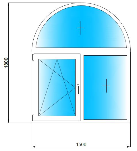 Схема арочного окна