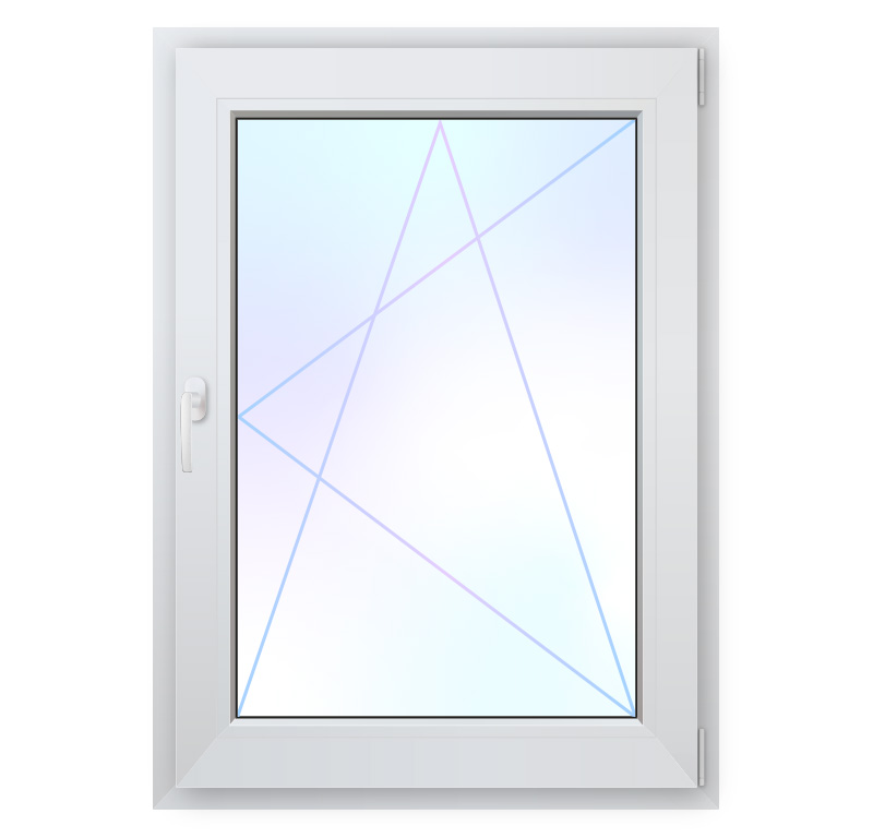 Окно с двухкамерным стеклопакетом одностворчатое размер 700x1400 мм
