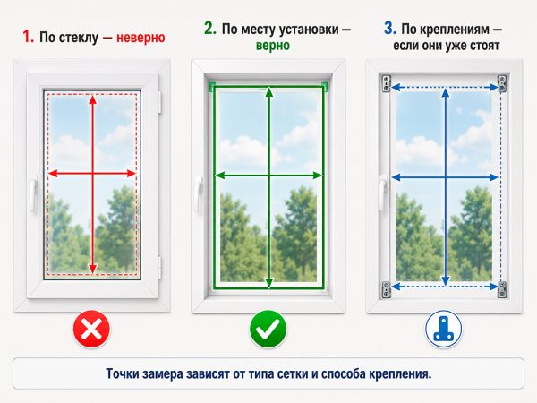 замер для москитной сетки